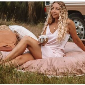 Ettitude Sateen Slip Dress or Nightgown, Rose, Organic Bamboo, New, Size Small